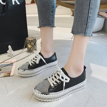 Load image into Gallery viewer, DIAMOND SILVER LEATHER SNEAKERS