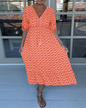Load image into Gallery viewer, V-neck printed casual dress