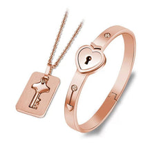 Load image into Gallery viewer, Heart Lock Bracelet &amp; Necklace