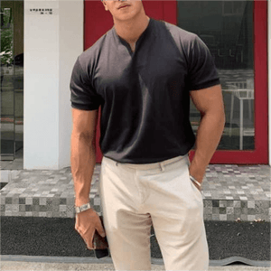 Short-sleeved V-neck Athletic T-shirt