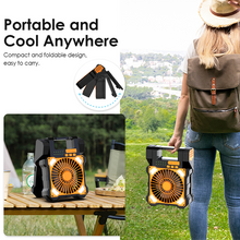 Load image into Gallery viewer, Sakerplus Solar Powered Portable Camping Fan