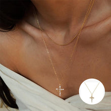 Load image into Gallery viewer, Crown &amp; Cross Pendant Choker Necklace