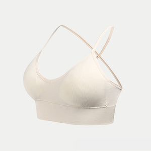 Knitted Cross Backless Bra