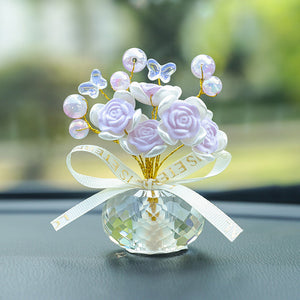 Crystal Rose Car Ornament
