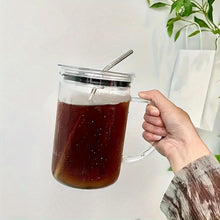 Load image into Gallery viewer, Large Glass Cup withLid &amp; Straw