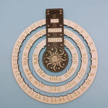 Load image into Gallery viewer, Wooden Rotating Circular Perpetual Calendar