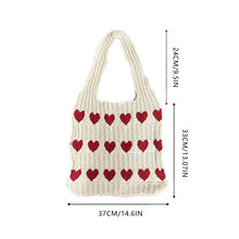 Load image into Gallery viewer, Knitted Love Tote Bag