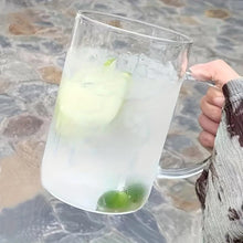 Load image into Gallery viewer, Large Glass Cup withLid &amp; Straw