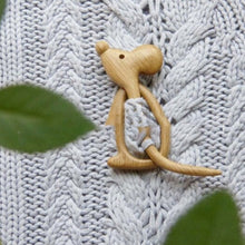 Load image into Gallery viewer, Brooch Pin with Wooden Animal Pattern