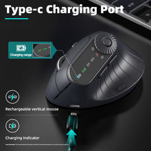 Load image into Gallery viewer, Ergonomic Triple-Connect Wireless Mouse