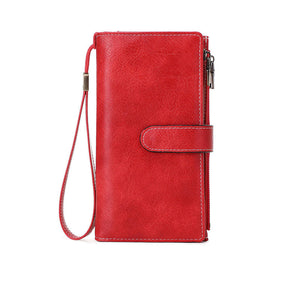 RFID Tri-fold Large Capacity Long Wallet