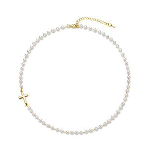 Cross Pearl Necklace