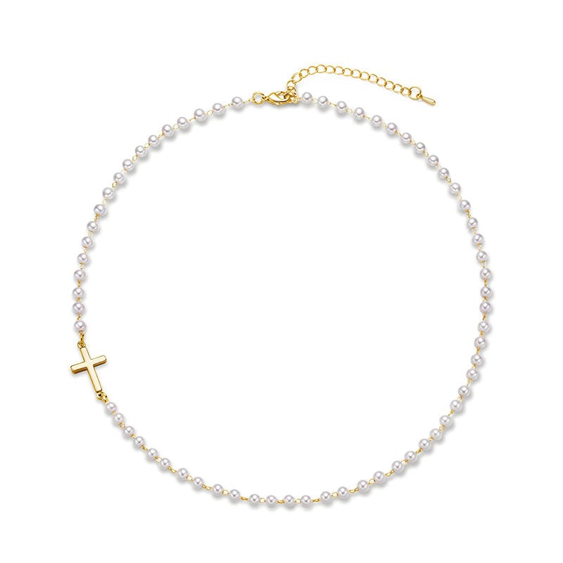 Cross Pearl Necklace