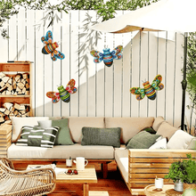 Load image into Gallery viewer, Iron Bee Art Sculpture Hanging Wall Decorations for Garden