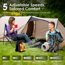 Load image into Gallery viewer, Sakerplus Solar Powered Portable Camping Fan