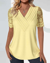 Load image into Gallery viewer, Short-sleeved Lace Patchwork Top
