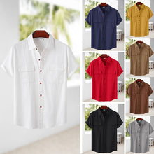 Load image into Gallery viewer, Men&#39;s Linen Short Sleeve Shirt