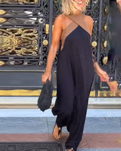 Load image into Gallery viewer, Cross Backless Contrast Color Elegant Dress