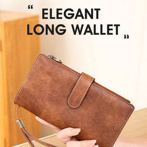 RFID Tri-fold Large Capacity Long Wallet