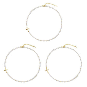 Cross Pearl Necklace