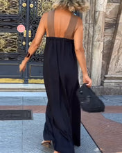 Load image into Gallery viewer, Cross Backless Contrast Color Elegant Dress