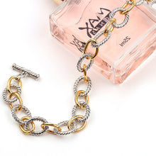 Load image into Gallery viewer, Two Tone Knot Twisted Bangle