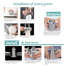 Load image into Gallery viewer, 5 in 1 Rotary Cheese Grater Shredder