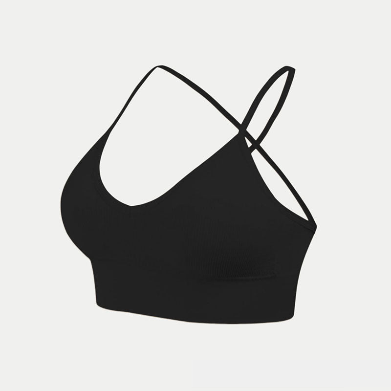 Knitted Cross Backless Bra