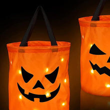 Load image into Gallery viewer, Personalized Glowing Pumpkin Tote