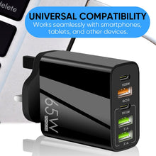Load image into Gallery viewer, Multi Port Adaptor 65W Fast Charger - US Standard