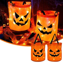 Load image into Gallery viewer, Personalized Glowing Pumpkin Tote