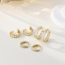 Load image into Gallery viewer, Sparkling Zirconia Chunky Hoop Earrings