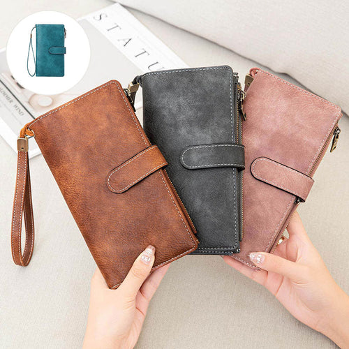 RFID Tri-fold Large Capacity Long Wallet