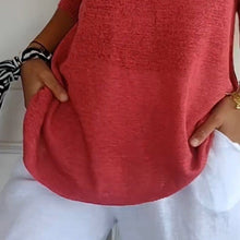 Load image into Gallery viewer, Solid Color Knitted V-neck Top