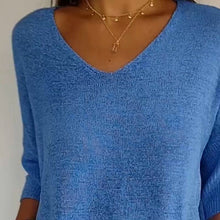 Load image into Gallery viewer, Solid Color Knitted V-neck Top