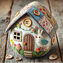 Load image into Gallery viewer, Patchwork Felt Egg House DIY Kit