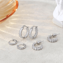 Load image into Gallery viewer, Sparkling Zirconia Chunky Hoop Earrings