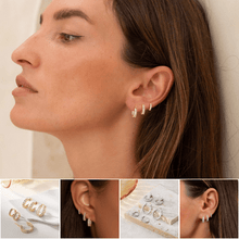 Load image into Gallery viewer, Sparkling Zirconia Chunky Hoop Earrings