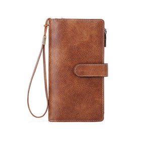 RFID Tri-fold Large Capacity Long Wallet