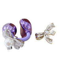Load image into Gallery viewer, Bluetooth Headphones with Pearl Bow and Ear Clip