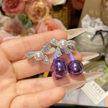 Load image into Gallery viewer, Bluetooth Headphones with Pearl Bow and Ear Clip