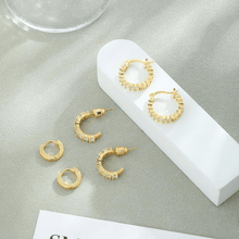 Load image into Gallery viewer, Sparkling Zirconia Chunky Hoop Earrings