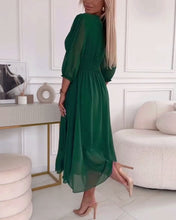 Load image into Gallery viewer, V-Neck Solid Color Waist Dress