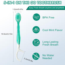 Load image into Gallery viewer, Mini Toothbrush 5 in 1 Tool (Toothpaste + Floss + Pick + Tongue Scraper) Portable Travel Set