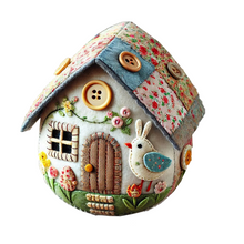 Load image into Gallery viewer, Patchwork Felt Egg House DIY Kit