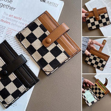 Load image into Gallery viewer, Women's Colorblock Plaid Pattern Compact Wallet