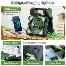 Load image into Gallery viewer, Sakerplus Solar Powered Portable Camping Fan