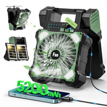Load image into Gallery viewer, Sakerplus Solar Powered Portable Camping Fan