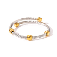 Load image into Gallery viewer, Two Tone Knot Twisted Bangle