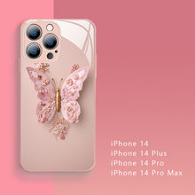 Load image into Gallery viewer, Flat 3D Butterfly Pattern Glass Cover Compatible with iPhone